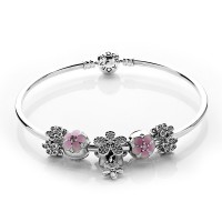 Pandora Bracelet-Dazzling Daisy Floral Complete Bangle-Silver Outlet Pandora Bracelet-Dazzling Daisy Floral Complete Bangle-Silver Outlet
