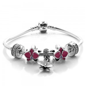 Pandora Bracelet-Elegant Orchid Floral Complete Outlet