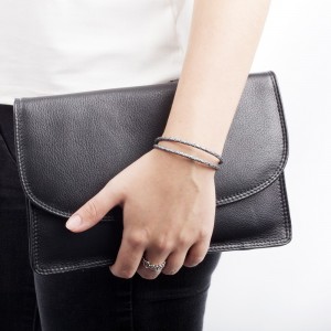 Pandora Bracelet-Grey Double-Leather Outlet