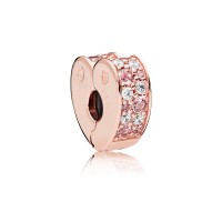 Pandora Charm-Arcs Love Clip-RoseLight Pink-RosePink Crystals-Clear CZ Outlet Pandora Charm-Arcs Love Clip-RoseLight Pink-RosePink Crystals-Clear CZ Outlet