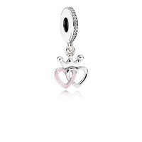 Pandora Charm-Crowned Hearts Dangle-Orchid Pink Enamel Clear CZ Outlet Pandora Charm-Crowned Hearts Dangle-Orchid Pink Enamel Clear CZ Outlet