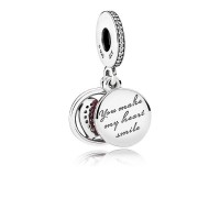 Pandora Charm-Devoted Heart Dangle-Pink Enamel Clear CZ Outlet Pandora Charm-Devoted Heart Dangle-Pink Enamel Clear CZ Outlet