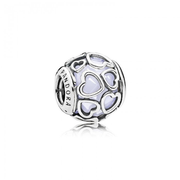Pandora Charm-Encased in Love-Opalescent White Crystal Outlet