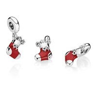 Pandora Charm-Festive Stocking Dangle-Berry Red Enamel Outlet Pandora Charm-Festive Stocking Dangle-Berry Red Enamel Outlet
