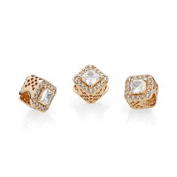 Pandora Charm-Geometric Radiance-14K Gold Clear CZ Outlet Pandora Charm-Geometric Radiance-14K Gold Clear CZ Outlet