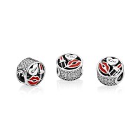 Pandora Charm-Glamour Kiss-Mixed Enamel Clear CZ Outlet Pandora Charm-Glamour Kiss-Mixed Enamel Clear CZ Outlet