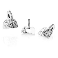 Pandora Charm-Heart Winter Dangle-Clear CZ Outlet