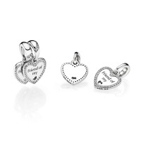 Pandora Charm-Hearts Friendship Dangle-Clear CZ Outlet Pandora Charm-Hearts Friendship Dangle-Clear CZ Outlet