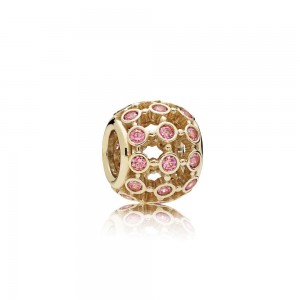 Pandora Charm-In the Spotlight Openwork-14K Gold-Fancy Pink CZ Outlet