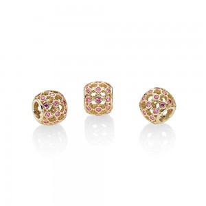 Pandora Charm-In the Spotlight Openwork-14K Gold-Fancy Pink CZ Outlet