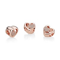 Pandora Charm-Joined Together-Rose-Clear CZ Outlet Pandora Charm-Joined Together-Rose-Clear CZ Outlet