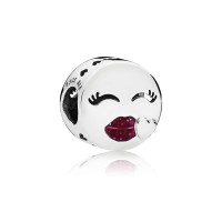 Pandora Charm-Kiss-Cerise Glitter Enamel Outlet Pandora Charm-Kiss-Cerise Glitter Enamel Outlet