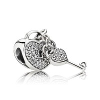 Pandora Charm-Lock Love-Clear CZ Outlet Pandora Charm-Lock Love-Clear CZ Outlet