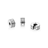 Pandora Charm-Logo-Clear CZ Outlet