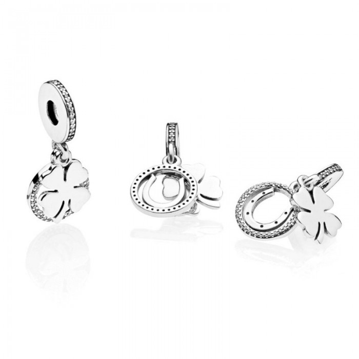Pandora Charm-Lucky Day Dangle-Clear CZ Outlet