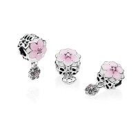 Pandora Charm-Magnolia Bloom-Pale Cerise Enamel-Pink Clear CZ Outlet Pandora Charm-Magnolia Bloom-Pale Cerise Enamel-Pink Clear CZ Outlet