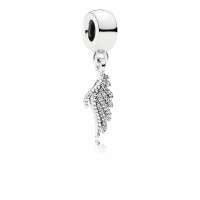 Pandora Charm-Majestic Feather Dangle-Clear CZ Outlet Pandora Charm-Majestic Feather Dangle-Clear CZ Outlet