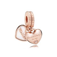 Pandora Charm-Mother Daughter Hearts Dangle-Rose-Silver Enamel Clear CZ Outlet Pandora Charm-Mother Daughter Hearts Dangle-Rose-Silver Enamel Clear CZ Outlet