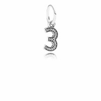 Pandora Charm-Number 3 Dangle-Clear CZ Outlet Pandora Charm-Number 3 Dangle-Clear CZ Outlet