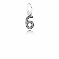 Pandora Charm-Number 6 Dangle-Clear CZ Outlet Pandora Charm-Number 6 Dangle-Clear CZ Outlet