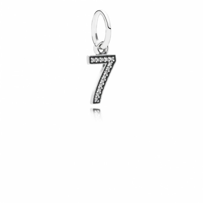 Pandora Charm-Number 7 Dangle-Clear CZ Outlet