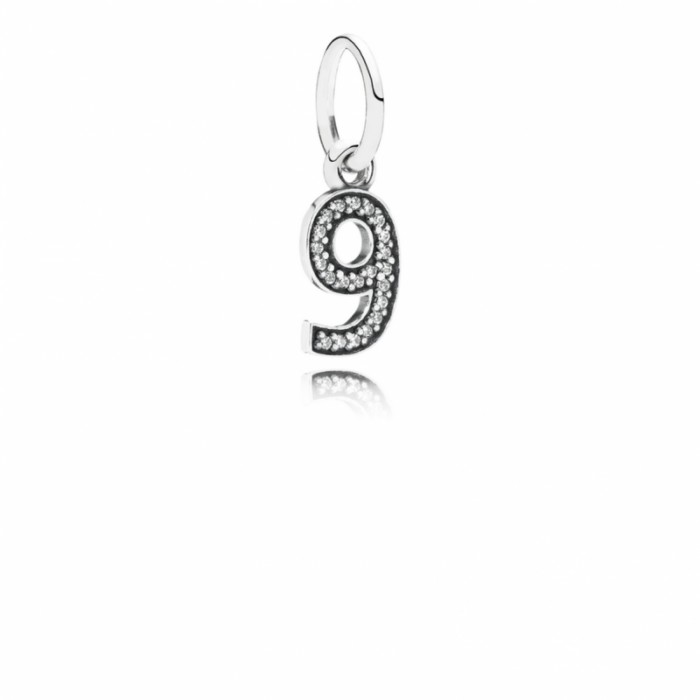 Pandora Charm-Number 9 Dangle-Clear CZ Outlet