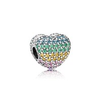 Pandora Charm-Open My Heart Pave Clip-Multi-Color CZ Outlet Pandora Charm-Open My Heart Pave Clip-Multi-Color CZ Outlet