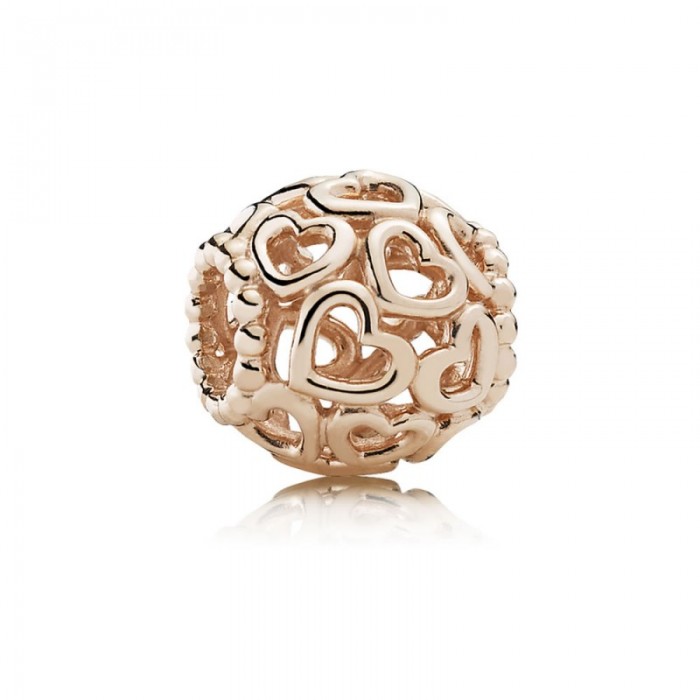Pandora Charm-Open Your Heart Filigree-Rose Outlet