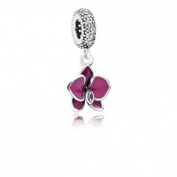 Pandora Charm-Orchid Dangle-CZ Radiant Orchid-Colored Enamel Outlet Pandora Charm-Orchid Dangle-CZ Radiant Orchid-Colored Enamel Outlet