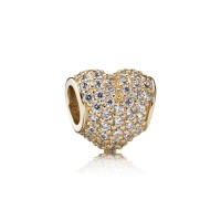 Pandora Charm-Pave Heart-Clear CZ-14K Gold Outlet Pandora Charm-Pave Heart-Clear CZ-14K Gold Outlet