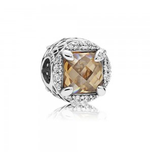 Pandora Charm-Radiant Grains of Energy-Clear-Golden Colored CZ Outlet