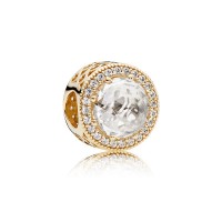 Pandora Charm-Radiant Hearts-14K Gold Clear CZ Outlet Pandora Charm-Radiant Hearts-14K Gold Clear CZ Outlet