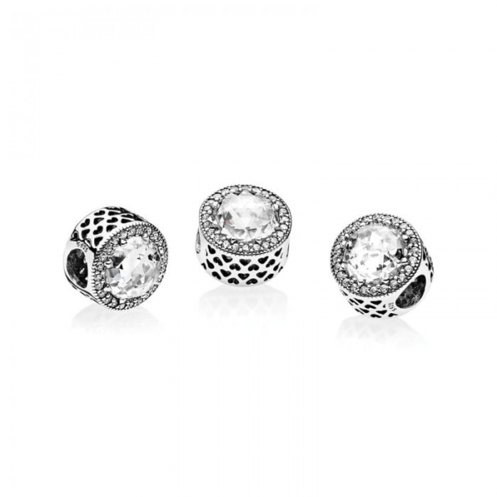 Pandora Charm-Radiant Hearts-Clear CZ Outlet