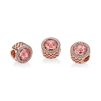 Pandora Charm-Radiant Hearts-RoseBlush Pink Crystal-Clear CZ Outlet Pandora Charm-Radiant Hearts-RoseBlush Pink Crystal-Clear CZ Outlet