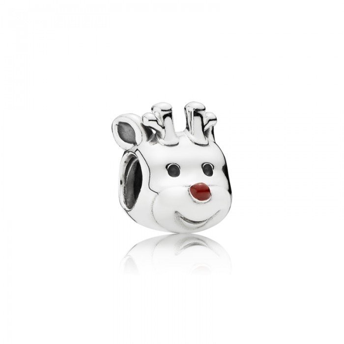 Pandora Charm-Red-Nosed Reindeer-Red Enamel Outlet