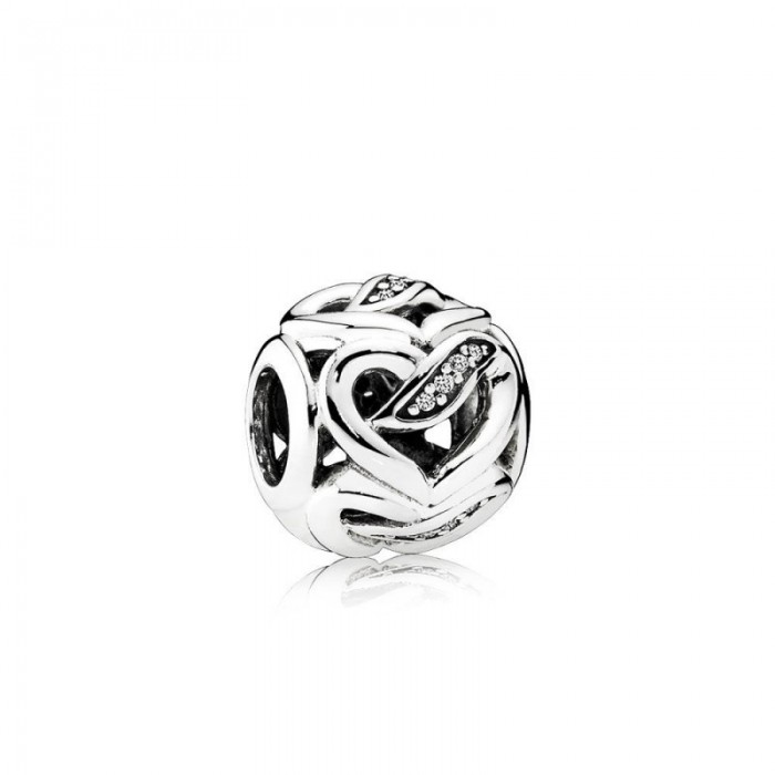 Pandora Charm-Ribbons Love-Clear CZ Outlet