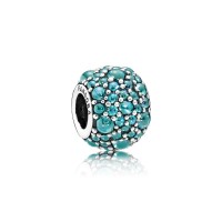 Pandora Charm-Shimmering Droplet-Teal CZ Outlet