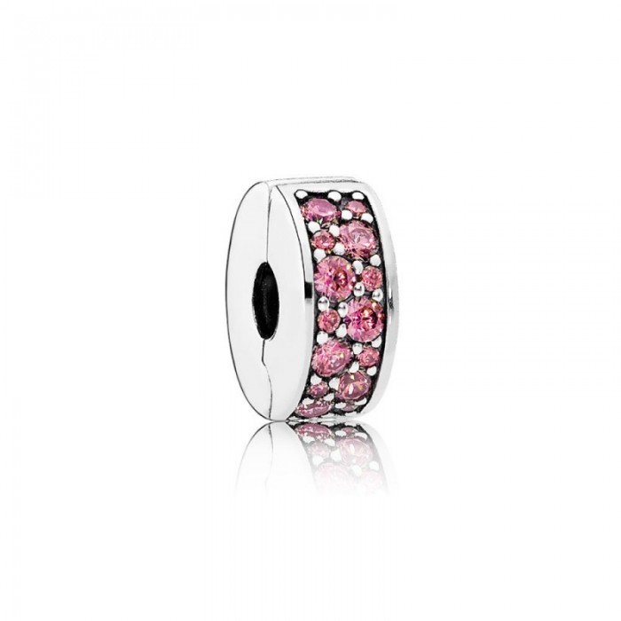 Pandora Charm-Shining Elegance Clip-Honeysuckle Pink CZ Outlet