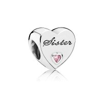 Pandora Charm-Sister's Love-Pink CZ Outlet Pandora Charm-Sister's Love-Pink CZ Outlet