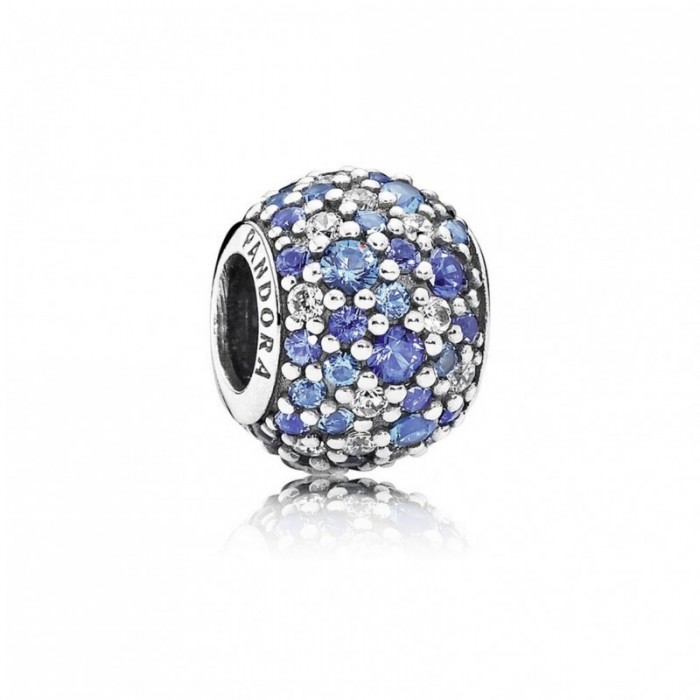 Pandora Charm-Sky Mosaic Pave-Mixed Blue Crystals-Clear CZ Outlet
