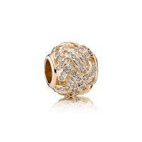 Pandora Charm-Sparkling Love Knot-14K Gold-Clear CZ Outlet Pandora Charm-Sparkling Love Knot-14K Gold-Clear CZ Outlet