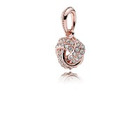 Pandora Charm-Sparkling Love Knot Pendant-Rose-Clear CZ Outlet Pandora Charm-Sparkling Love Knot Pendant-Rose-Clear CZ Outlet