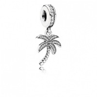 Pandora Charm-Sparkling Palm Tree Dangle-Clear CZ Outlet