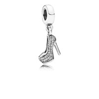 Pandora Charm-Sparkling Stiletto Dangle-Clear CZ Outlet
