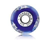 Pandora Charm-Starry Night Sky-Murano Glass Clear CZ Outlet
