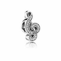 Pandora Charm-Sweet Music Treble Clef-Clear CZ Outlet Pandora Charm-Sweet Music Treble Clef-Clear CZ Outlet