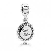 Pandora Charm-Sweet Sister Dangle-Clear CZ Outlet Pandora Charm-Sweet Sister Dangle-Clear CZ Outlet