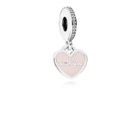 Pandora Charm-Travel Together Forever Dangle-Pink Enamel-Clear CZ Outlet