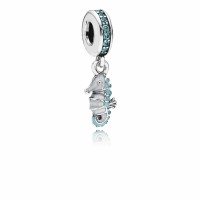 Pandora Charm-Tropical Seahorse Dangle-Teal CZ Turquoise Enamel Outlet Pandora Charm-Tropical Seahorse Dangle-Teal CZ Turquoise Enamel Outlet