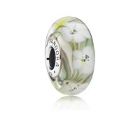 Pandora Charm-Wild Flowers-Murano Glass Clear CZ Outlet Pandora Charm-Wild Flowers-Murano Glass Clear CZ Outlet